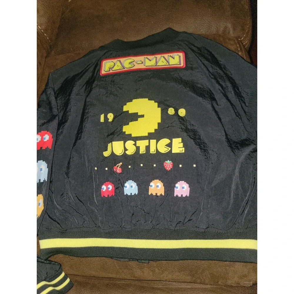 Justice‎ Pac-Man jacket size large 12 14 zip up ghosts
